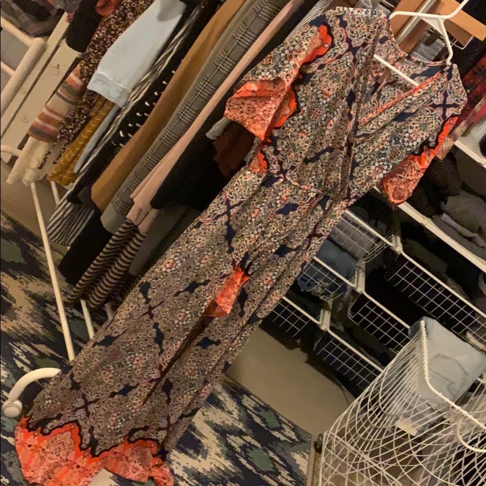 Floor length romper.